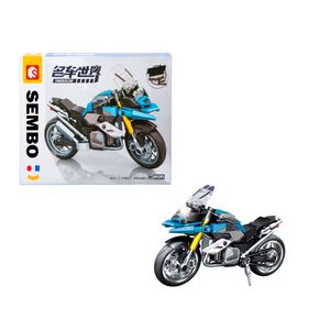 Sembo Blue Gs Adventure Motorcycle (222 Pieces) - 17.6cm Long
